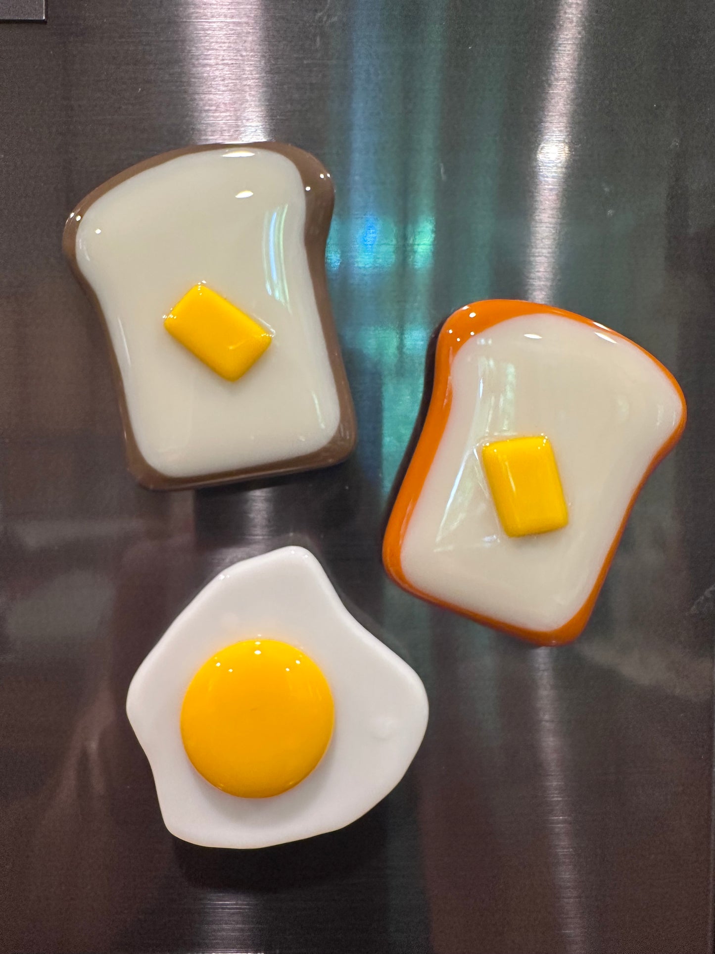 Buttered Toast Fused Glass Magnet