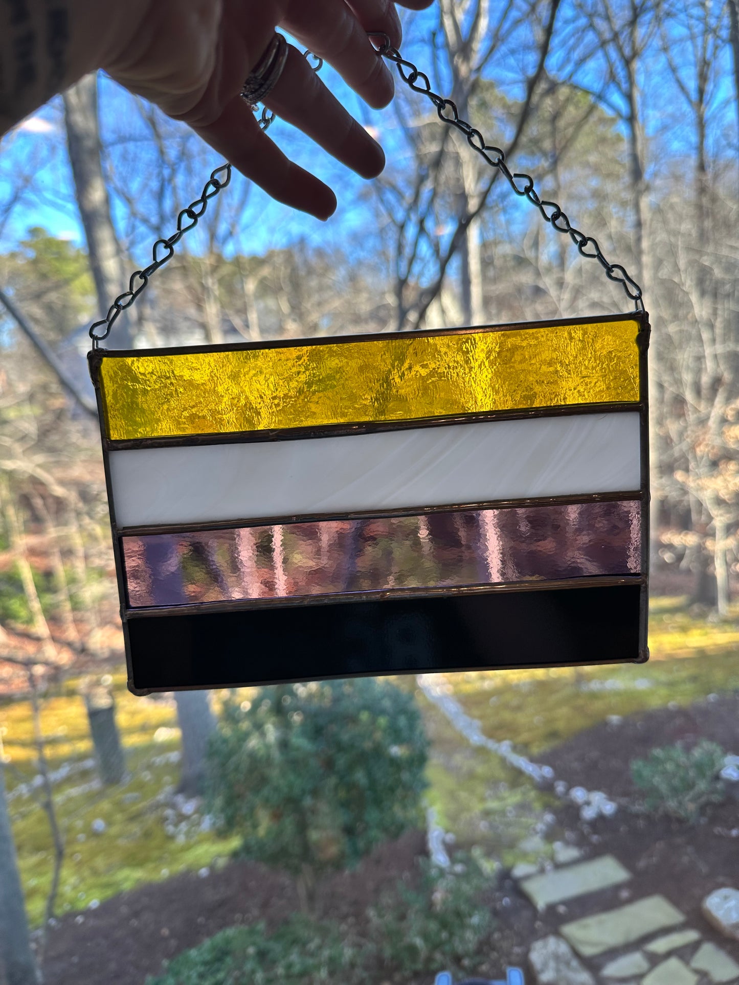 Nonbinary Pride Flag Suncatcher