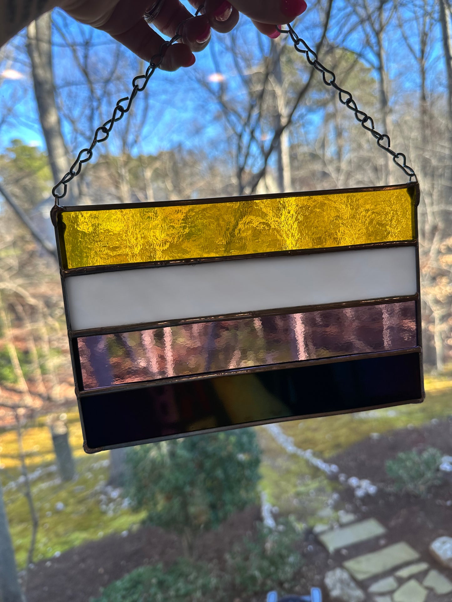 Nonbinary Pride Flag Suncatcher