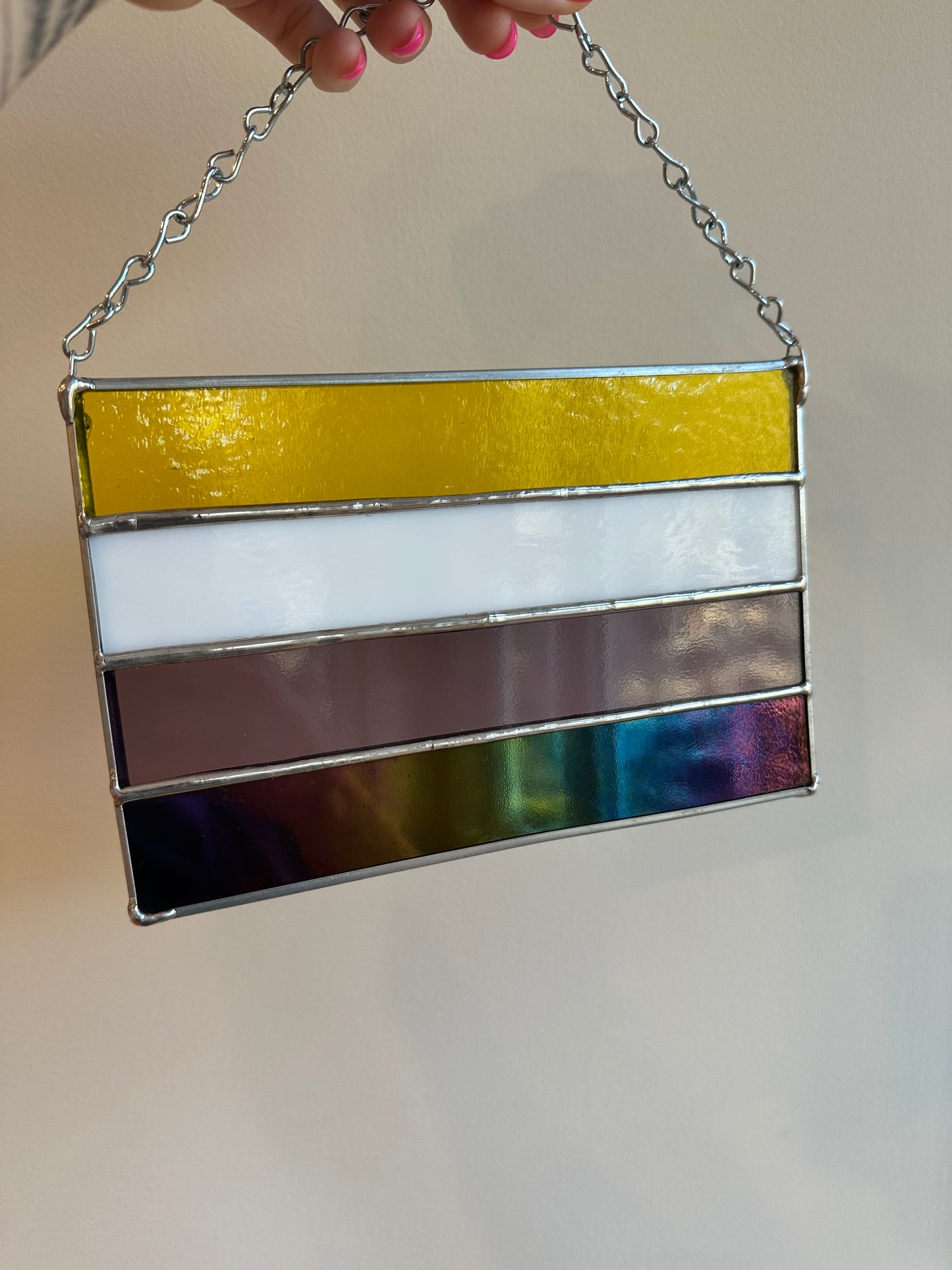 Nonbinary Pride Flag Suncatcher
