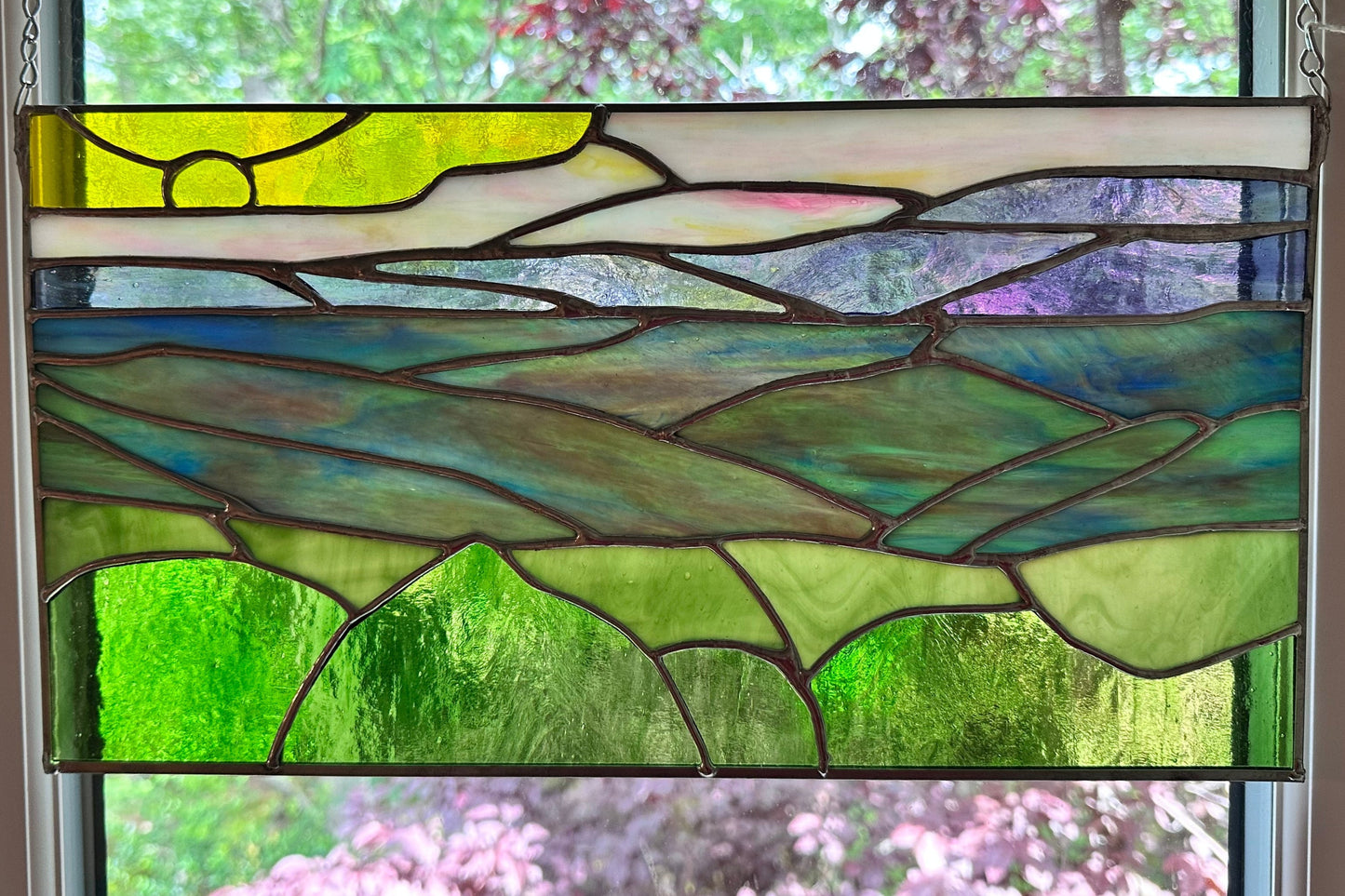 Blue Ridge Mountain Stained Glass Panel